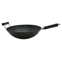 IMUSA 14in Light Cast Iron Preseasoned Wok with Cool Touch Handles