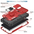 thumbnail image 4 of JTCASES for IPhone X Case, Sliding Camera Cover+ Rotating Ring Kickstand + Magnetic Car Mount + Inside Card Holder, Bracket Shockproof Frame Anti-drop PC TPU Heavy Duty Protection, Black/Red, 4 of 11