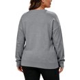 thumbnail image 5 of Womens Knit Plus Size Sweaters V-Neck Casual Loose Fit Warm Long Sleeve Fall Winter Pullover Sweaters Gray 2XL, 5 of 7