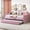 Pink, variant on Noble House Twin Tufted Upholstered Daybed with Trundle, USB and Type-C Charging Ports, Beige