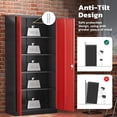 thumbnail image 4 of SOLAURA 72 inches Tall Metal Garage Storage Cabinets, Lockable Steel Storage Cabinet with Doors and Adjustable Shelves for Office, Home, Shops, Garage, Assembly Required, Black Red, 4 of 7