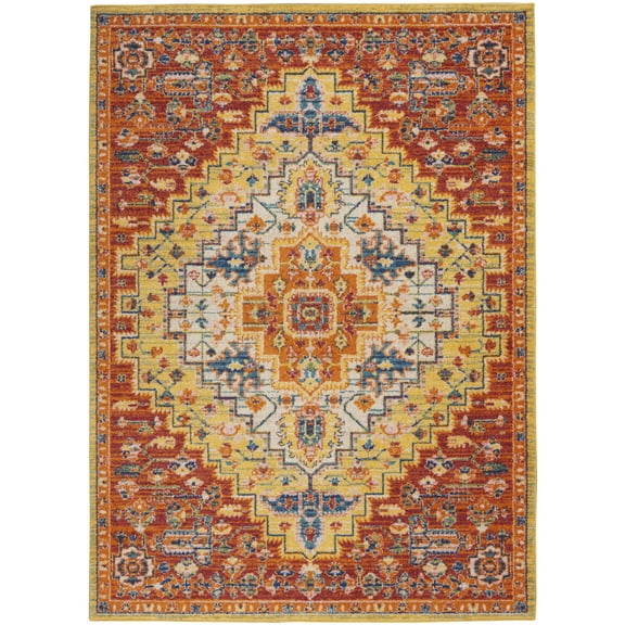 Nourison Allur Persian Red Multicolor 5'3" x 7'3" Area Rug, (5x7)