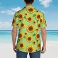 thumbnail image 6 of Goofa Sunflower Leaves Hawaiian Shirt for Men, Unisex Summer Beach Casual Short Sleeve Button Down Shirts,Aloha Tropical Floral print shirt-XX-Large, 6 of 9