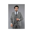 thumbnail image 3 of Men 3pc European Vested Suit WESSI by J.VALINTIN Extra Slim Fit JV37 Black White, 3 of 3