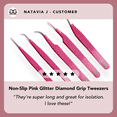 thumbnail image 5 of Non-Slip Pink Glitter Diamond Grip Eyelash Extension Tweezers, 5 of 5