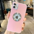 thumbnail image 6 of Cute Bling Compatible with iPhone 13 Case, Glitter Diamond Logo Circle Case for Girls Women PU Leather Protective Soft Silicone Cases Cover Back(Pink), 6 of 12