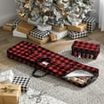 thumbnail image 3 of mDesign Long Gift Wrapping Bag w/ Handles and Zipper, Buffalo Plaid, Red/Black, 3 of 6
