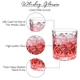 thumbnail image 3 of 12.3 Ounces/ 350ml Whiskey Glasses with Gold Rim, JOYCEMALL Set of 6 Old Fashioned Cut Crystal Scotch Rocks Glasses for Drinking Bourbon Rum Cognac Vodka Liquor Cocktail, 3 of 7