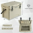thumbnail image 3 of Resenkos 25 QT Hard Cooler with Aluminum Handle and Integrated Cup Holders-Tan, 3 of 9