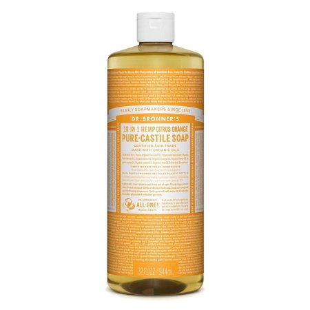 Dr. Bronner’s - Pure-Castile Liquid Soap (Citrus, 32 ounce) - Made with Organic Oils, 18-in-1 Uses: Face, Body, Hair, Laundry, Pets and Dishes, Concentrated, Vegan, Non-GMO