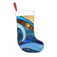 thumbnail image 2 of Salouo Stained Glass Ocean Wave Print Christmas Stockings,Large Xmas Stocking Set of 1 Holiday and Farmhouse Stocking for Christmas Holiday Party Decoration(17.7*11 Inch), 2 of 7