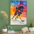 thumbnail image 2 of Irish Water Spaniel Dog Stretched Canvas Size 8x12 – Ice Hockey Theme Dog Art for Wall, Irish Water Spaniel Dog Playing Ice Hockey Wall Art, Dog Lover Canvas Decor, 2 of 5