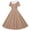 Brown, variant on 5-14Y Girls Retro Hepburn Style A-Line Dress, Peter Pan Collar Short Sleeve Button Front Dress, Perfect for Dance Recitals White 13 Years