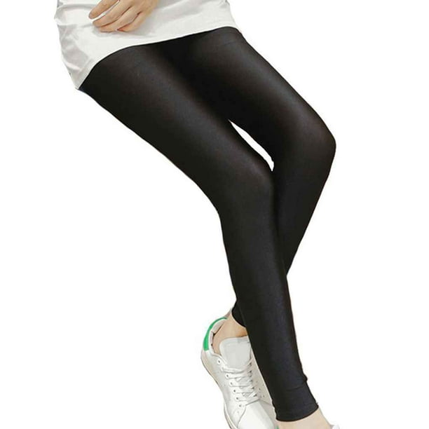 QualitChoice Women Shiny Thin Tights Full Shiny Thin Length Stretch Pants  Basic Leggings XL 