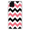 thumbnail image 1 of DistinctInk Clear Shockproof Hybrid Case for Google Pixel 4 XL (6.3" Screen) - TPU Bumper, Acrylic Back, Tempered Glass Screen Protector - Black Pink Chevron Stripes - Chevron Stripes Pattern, 1 of 1