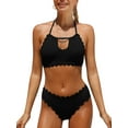 thumbnail image 1 of Charmo Women Keyhole Cutout Bikini Sexy Two Piece Bathing Suits Mid Rise Swimsuits, 1 of 5