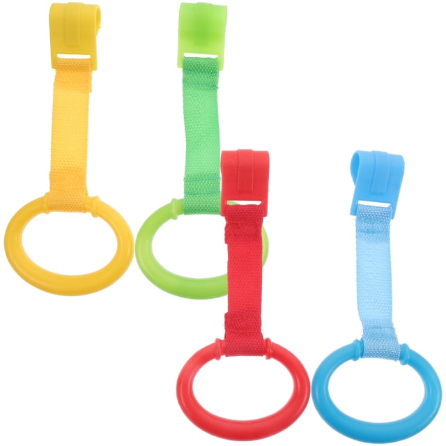 Anillos colgantes para cuna de bebé, herramientas de asistencia para caminar, 4 Uds.