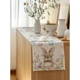 thumbnail image 5 of Table Runner 90 Inches Long for Kitchen Dining, Bunny Easter Dresser Scarf Farmhouse, Dining Table Decorations for Wedding/Parties, Colorful Eggs Spring Floral Rustic 13 x 90 In, 5 of 9