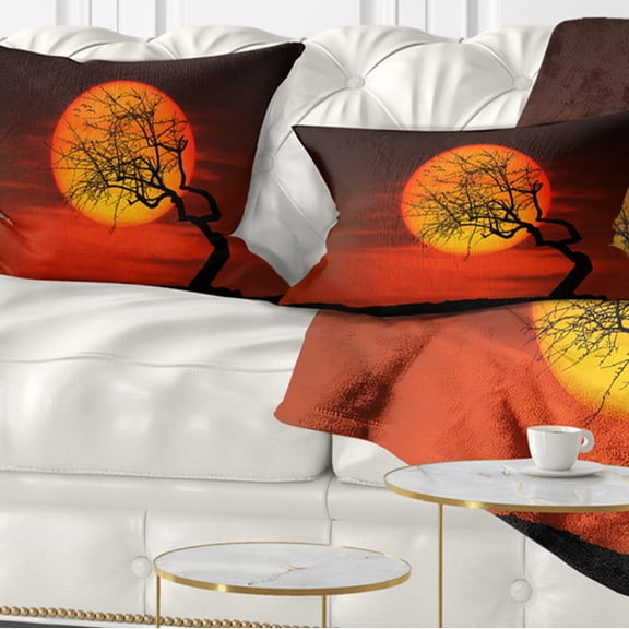 Designart 12" x 20" Multi-color Polyester Throw Pillow