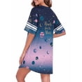 thumbnail image 3 of DreamFish Womens Nightgown Short Sleeve Sleepshirt V Neck Sleepwear Casual Loungewear Ladies Sleepwear, 3 of 5