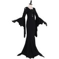 thumbnail image 2 of Women's Morticia Gothic Addams Black Dress Adult Gothic Witch Vintage Dress, 2 of 7