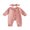 Pink, variant on RUINIXCW Baby Girl Autumn Zip Romper Long Sleeve Bodysuit with Headband 2 Pcs Set