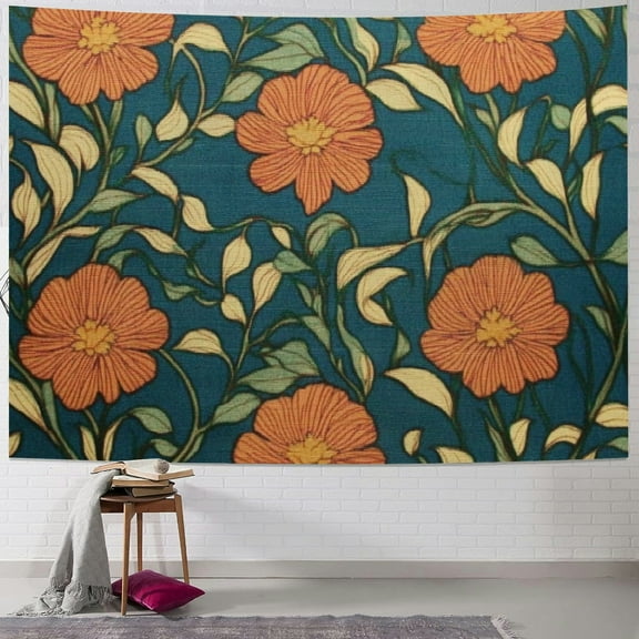Autua Flowered Fabric Art Nouveau Tapestry Wall Hanging Home Decor 40x30inch
