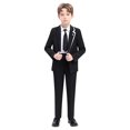 thumbnail image 5 of Delliss Boy's 6-Piece Formal Suit Set Includes Suit Jacket, Comfort Waist Dressy Pants, Vest, Dressy Shirt, Necktie & brooch, 5 of 9