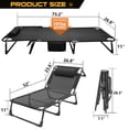 thumbnail image 5 of Lilypelle Lounge Chair,Portable Folding Chaise for Adults Kids, Heavy Duty Camping Cot, for Traveling Gear Supplier,Beach Vocation,Dark Grey&Black, 5 of 8
