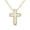 White, variant on Bob Mackie Jewelry Gold over Brass Black Enamel White Cubic Zirconia Cross Pendant Necklace, 16-18 Inches