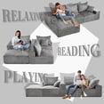 thumbnail image 4 of Homefun Modular L-Shape Floor Sofa No Assembly Chenille Fabric Sectional Sofas Indoor Seating, 4 of 7