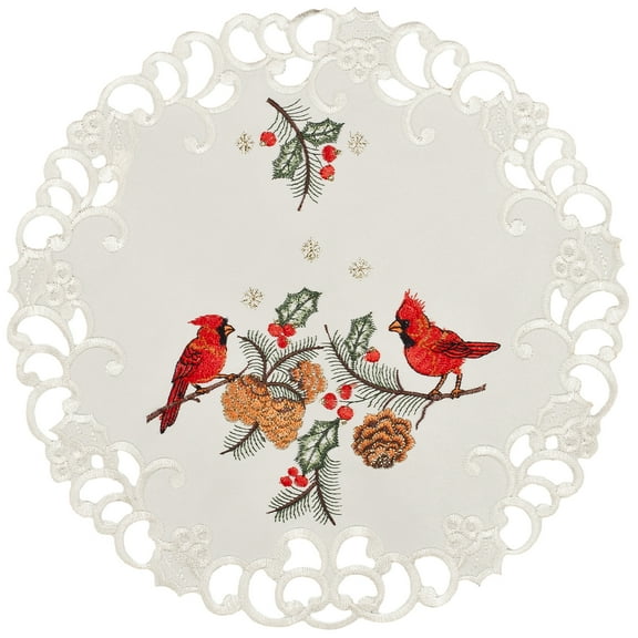 Red Cardinal Doily (16" RD)
