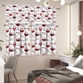 thumbnail image 3 of Kitchen Curtains Valance and Tiers Set Wine Cups Print Rod Pocket Modern Style Cafe Bar Window Curtains 3 Piece Set, Easy to Install, 3 of 5