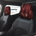 thumbnail image 2 of 2 Pce Car Headrest Cover 11×10.2in With Elastic Easy To Install Anti-Crack Stain Tear Used For Most Car Headrest Realistic Forests Camouflage Pattern Conifer Maroon_1, 2 of 8