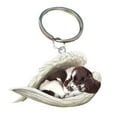 thumbnail image 1 of Cat Dog Sleeping Angel Acrylic Keychain S7F2, 1 of 5