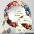 thumbnail image 3 of Designart "Pointillist Seashells in Color I" Animals Round Wall Mirror - Modern Oval Printed Decorative Oversized Mirror - Multiple Color Options, 3 of 4
