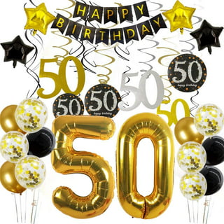  Black and Gold 50th Birthday Decoration Kit for Men, Happy 50th  Birthday Banner Bunting Swirls Streamers, Triangle Flag Banner for Birthday  Party Decorations Supplies : Home & Kitchen