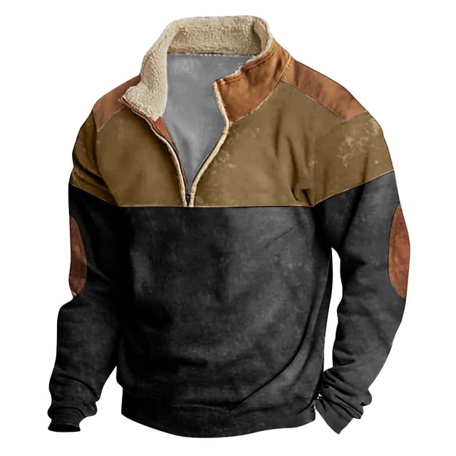 Spring And Autumn Men's Standing Collar Sweatshirt Is Outdoor Casual Sweaters Tops L