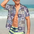 thumbnail image 5 of KLL Men's Hawaiian Shirt Short Sleeve Button Down Beach Shirts-Lavender Flowers, 5 of 5