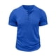 thumbnail image 1 of Ceisia Men's Slim-Fit Henley Neck Slub Cotton Short Sleeve T-Shirt Blue L Gifts, 1 of 6