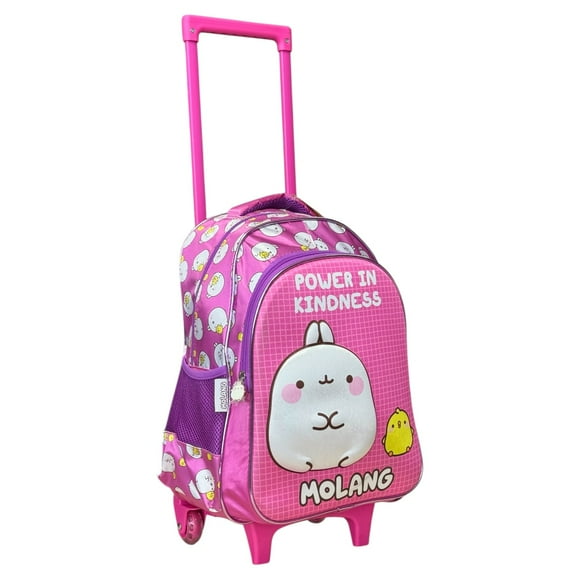 Mochila Escolar Rodante para Niña personaje Molang color Rosa