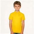 thumbnail image 4 of Youth Polo Shirts for Boys Yellow Short Sleeve Dress Shirt Boys Formal Outfit Classic Kids Shirts for Girls 5-6 Years, 4 of 5