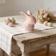 thumbnail image 6 of Easter Bunny Ceramic Figurine Cute Desktop Decor for Home, Spring Tabletop Ornament Gift, Pink or White, Small Size, 6 of 6