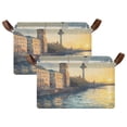 thumbnail image 3 of BZSMCE Collapsible Fabric Cube Storage Bins Art Tower Bridge Painting Design Pattern Storage Box, 3 of 8