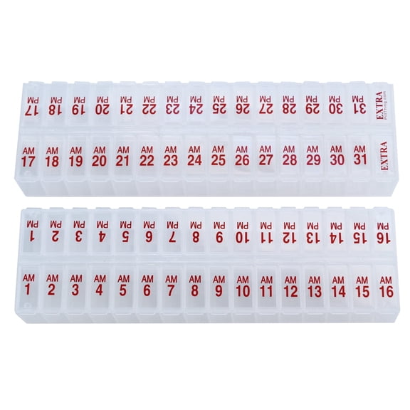 Pill Thing Twice-a-Day Monthly Large Pill Organizer Set - AM/PM Supplement and Medication Organizer