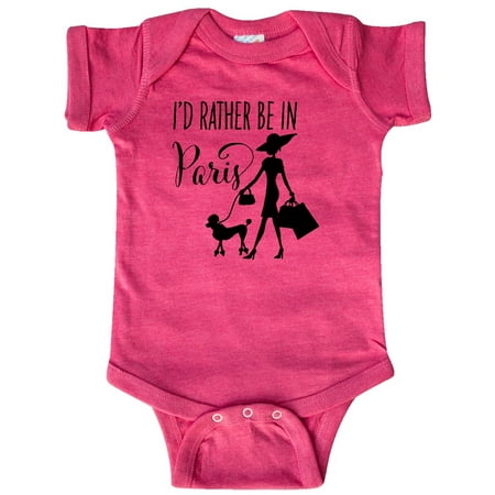 

Inktastic I d Rather Be in Paris- shopping and travel Gift Baby Girl Bodysuit