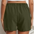 thumbnail image 5 of QATAINLAV Summer Shorts for Women Casual Cotton Button Short Pant Solid Color Lightweight Wide Leg Bermuda Shorts with Pockets Army Green L Today Sales, 5 of 9