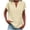 #338-Khaki, variant on AUNVITO Women's V Neck Button Down Shirt Relaxed Fit Casual and Breathable Style