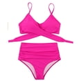 thumbnail image 3 of Women's Bikini Set-Criss Cross Bra+High Waist Brief,2 Pcs Sexy Bathing Suits Beachwear, 3 of 8