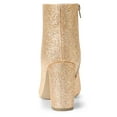 thumbnail image 4 of Unique Bargains Bottines Chelsea à Paillettes pour Femmes à Bout Pointu à Talon Bloc, 4 of 7